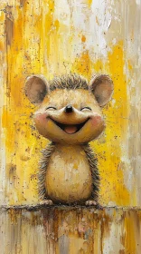 Smiling Hedgehog Painting