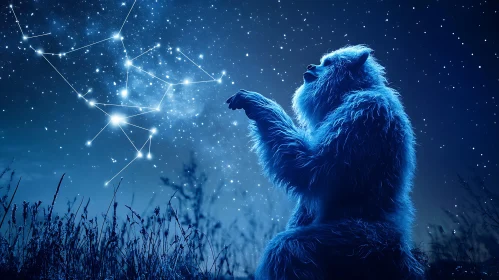 Furry Creature Watching Constellation