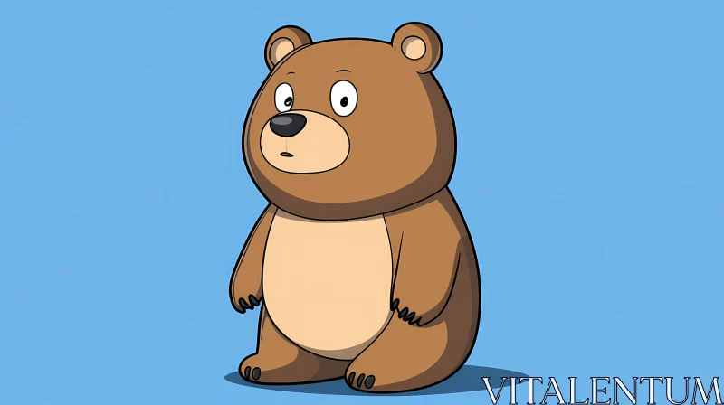 Adorable Bear on Blue AI Image