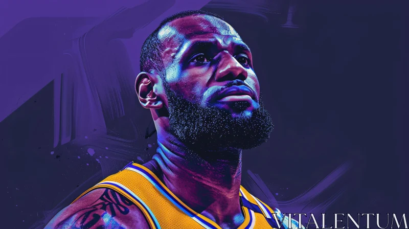 AI ART LeBron James in Basketball Uniform