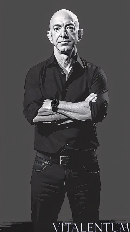 AI ART Jeff Bezos in Monochrome