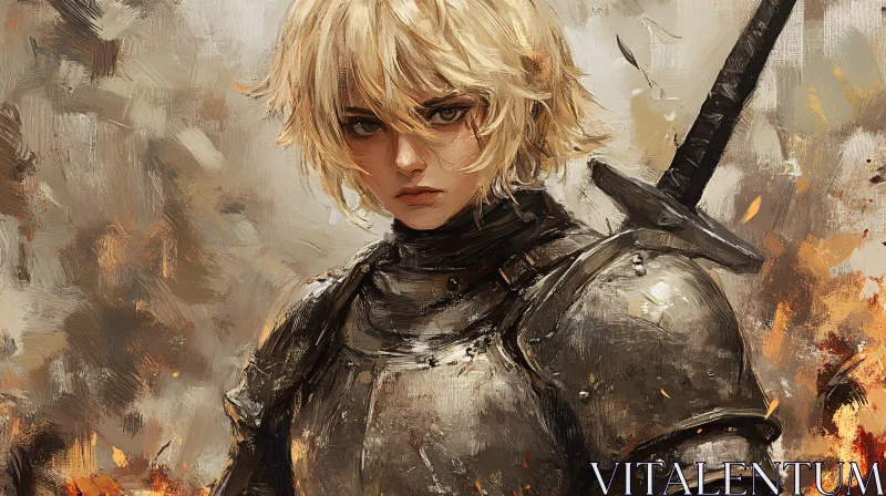 AI ART Female Knight in Shining Armor