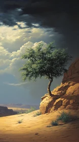 Desert Cliff Tree