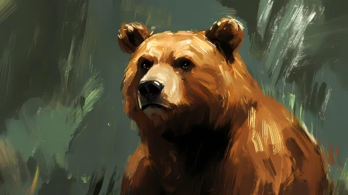 Bear Painting in Forest