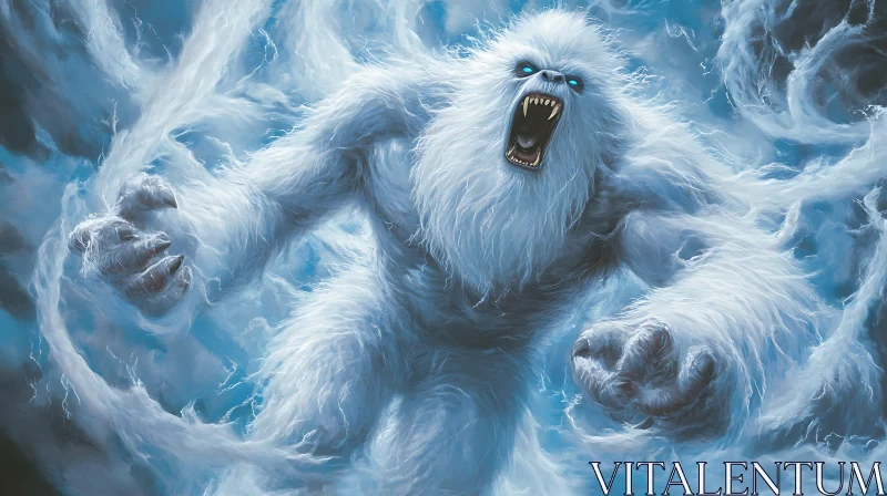 AI ART Angry Yeti Monster Roaring