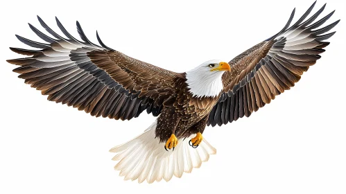 Soaring Eagle with Extended Wings