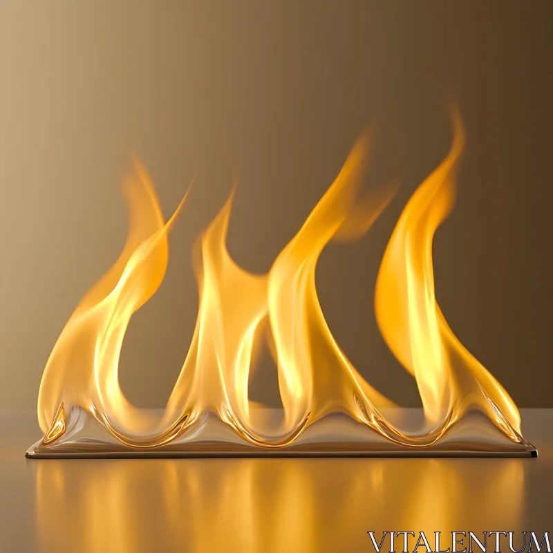 Intense Flame Display on Flat Surface AI Image