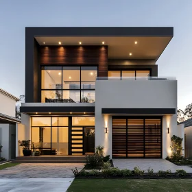 Contemporary Home with Large Windows and Elegant Exterior