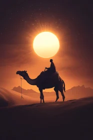 Camel Rider at Dusk