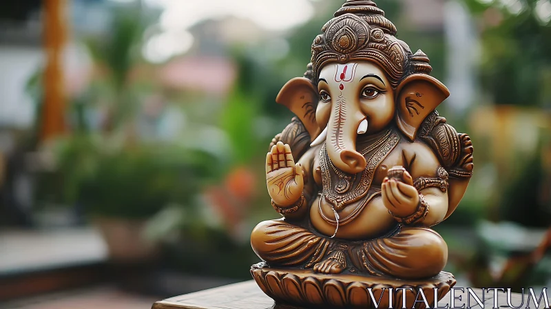 Meditative Ganesha Statue AI Image