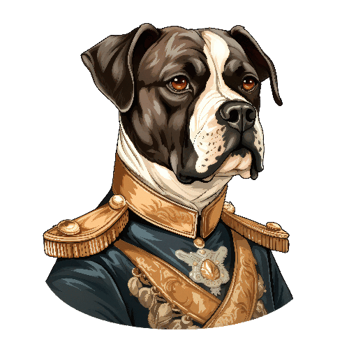 POD Design Boxer Dog in Military Uniform Digital Art