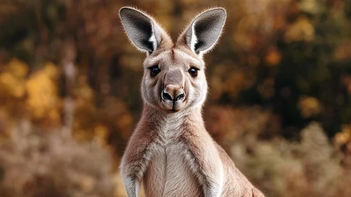 Kangaroo Amidst Autumn Hues