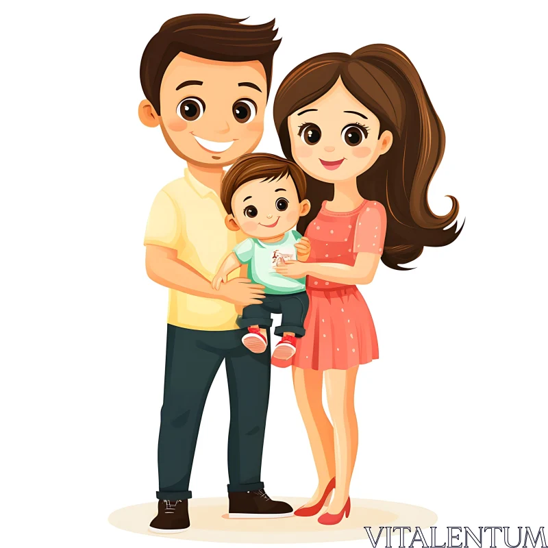 AI ART Happy Family Cartoon Style Artwork