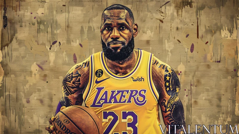 LeBron James Basketball Art AI Image