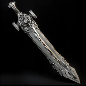 Metallic Sword with Intricate Design