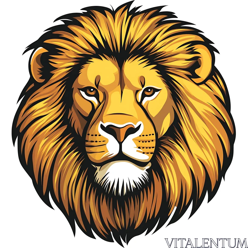 AI ART Golden Mane Lion