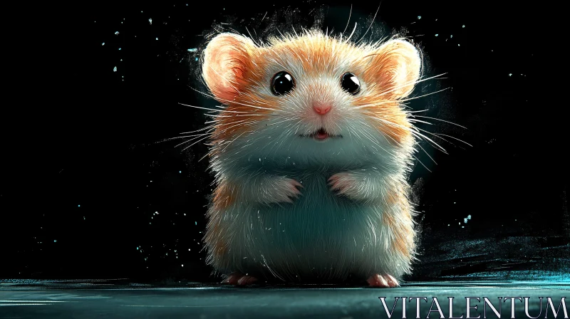 Charming Hamster Against Dark Background AI Image