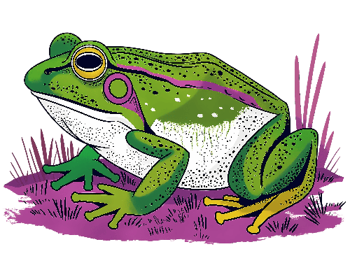 Green Cartoon Frog T-Shirt Print Design