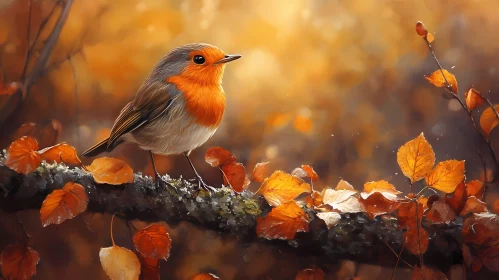 Rustic Autumn Bird in Nature