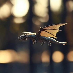 Dragon Soaring Through Golden Light