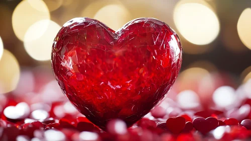 Crimson Heart on Bed of Hearts