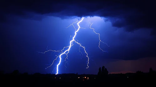 Night Sky Lightning Strike