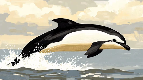 Artistic Dolphin Sea Leap