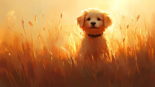 Puppy at Sunset