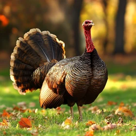 Wild Turkey in Fall Foliage