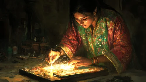 Enchanting Craftswoman at Work