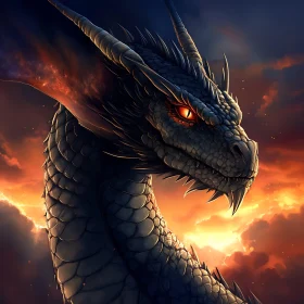 Dragon with Intense Gaze