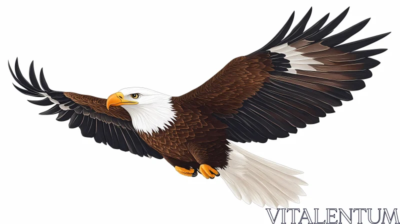 Powerful Eagle in Flight AI Image