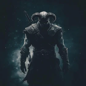 Horned Warrior Silhouette