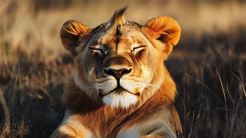 Lion in Golden Light