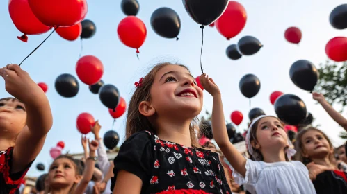 Joyful Children and Balloons