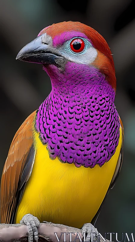 Brightly Plumed Exotic Bird AI Image