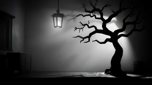 Monochrome Tree Silhouette