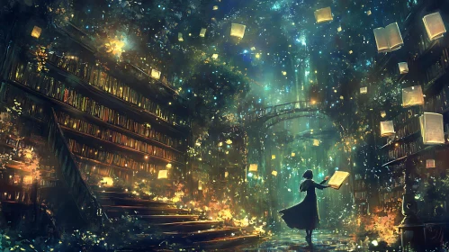 Mystical Library Scene