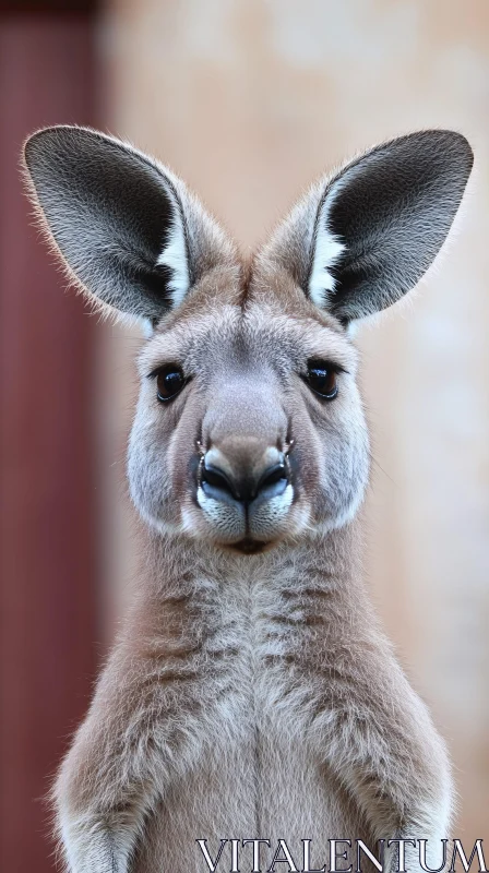 Kangaroo Portrait with Alert Expressions AI Image