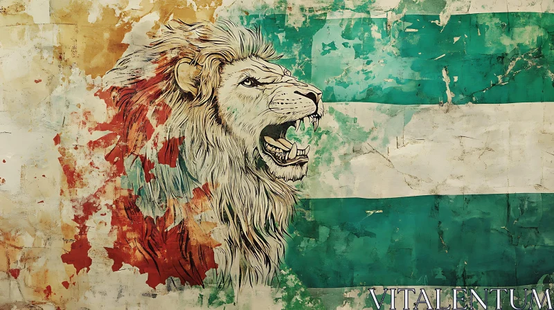 Roaring Lion Grunge AI Image