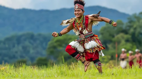 Man in Traditional Costume Dancing