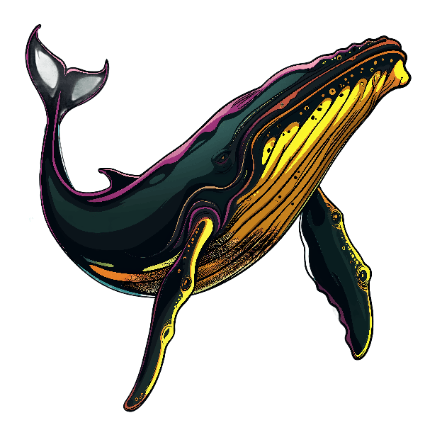 POD Design Vibrant Whale Art Design