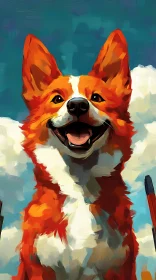 Cheerful Corgi Illustration