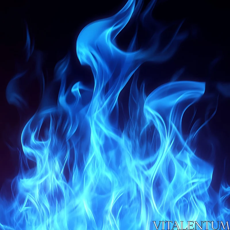 Captivating Blue Flames Illuminating Darkness AI Image