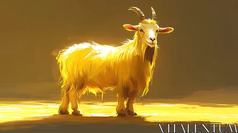 Sunlit Goat Art AI Image