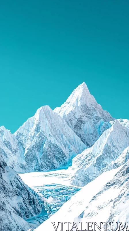 AI ART Serene Winter Mountain Landscape