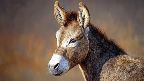 Donkey Wildlife Portrait Art