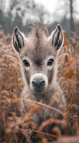 Young Donkey in a Meadow