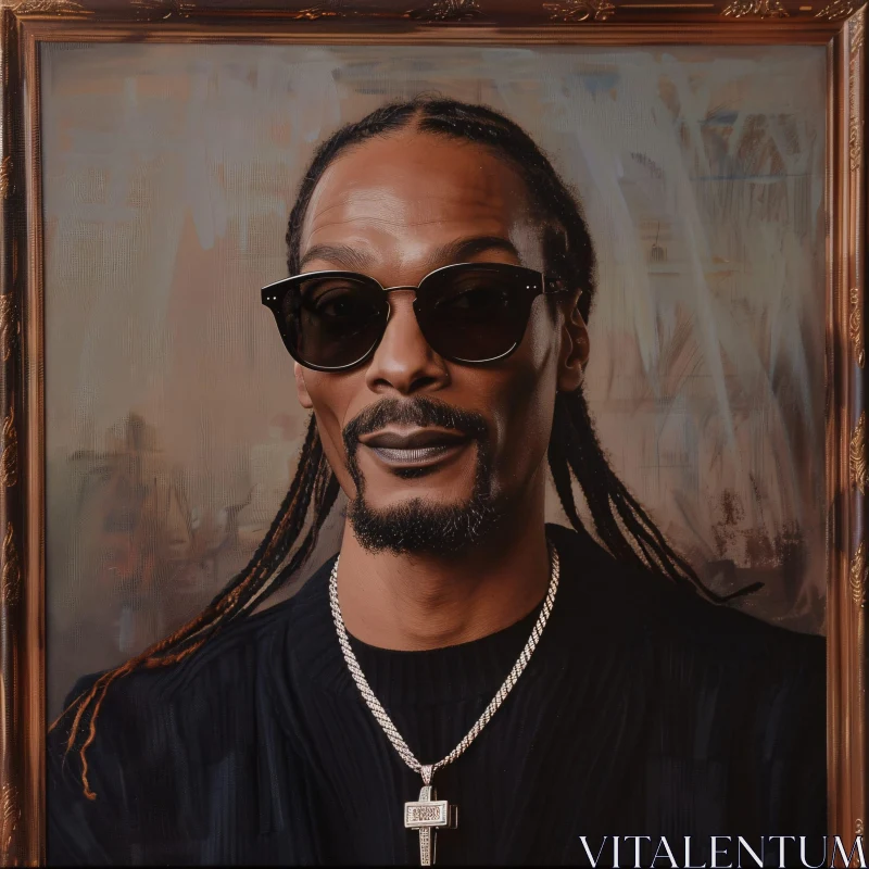 AI ART Portrait of Snoop Dogg in Sunglasses and Chain