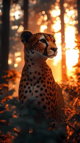 Cheetah in Sunlit Wilderness